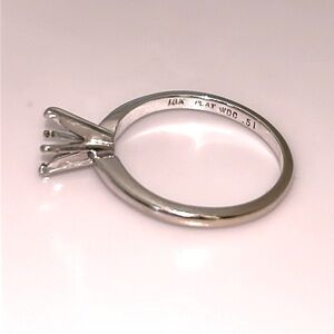 Solid 18K Gold Platinum 6 Prong Semi Mount for Diamond Solitaire Ring (not 14K)